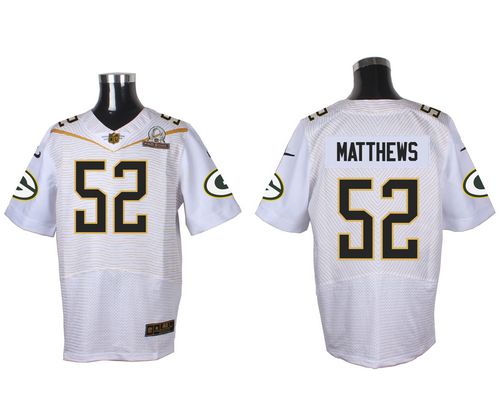 Nike Packers #52 Clay Matthews White 2016 Pro Bowl Men's Stitched NFL Elite Jersey